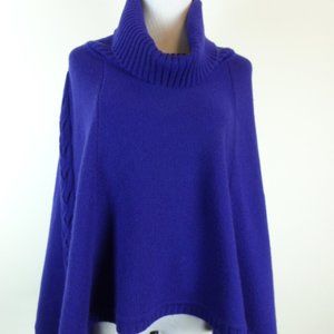 ST JOHN purple CASHMERE PONCHO SWEATER jacket S